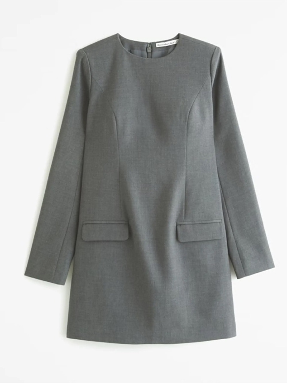 Abercrombie & Fitch Long-Sleeve Tailored Mini Dress Gray Size LP